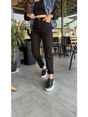 Penolope Kadın Siyah Karol Mom Jean