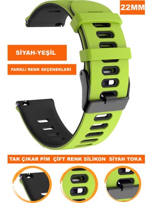 Cobra Xiaomi Mi Watch S1-S2 Yuvarlak Kasa Uyumlu 22MM Silikon Saat Kordonu Kayışı A5622MM