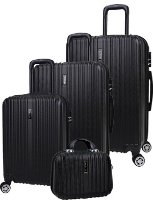 Elatae 4'lü Valiz Seti Elatae Valiz Büyük - Orta - Kabin Boy ve Makyaj 1020