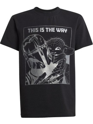 adidas Siyah Unisex Çocuk   T-Shirt J SW MNDO GFX T JD4547