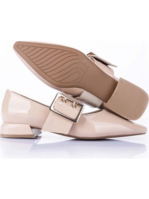 Devan Kadın Rugan Bej Babet Ayakkabı