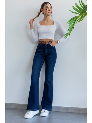 ByCukurovaFrango Benjamin 90's Ispanyol Paça Yüksek Bel Jean