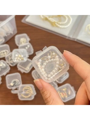 10 Adet Mini Şeffaf Plastik Altın Takı Mücevher Kolye Yüzük Küpe Saklama Kutusu