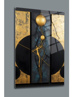 Glassart Design Soyut Cam Tablo 17 Salon Tablosu Ev Hediyesi Ofis Hediyesi Dekoratif Duvar Tablosu