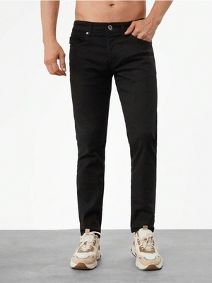 Erkek Siyah Slim Fit Pantolon