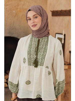 Ipeksi Jakar Serisi Peanut Desen Şal