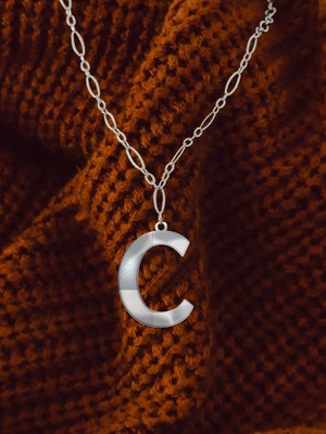 TabiTela 925 Ayar gümüş kolye "C"harfi SM662