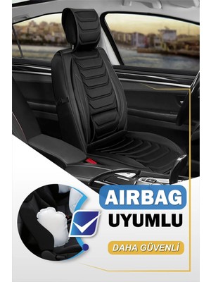 
hyundai I20 Uyumlu Yarı Deri Oto Koltuk Kılıfı Ön/arka 5li Anka Set Siyah