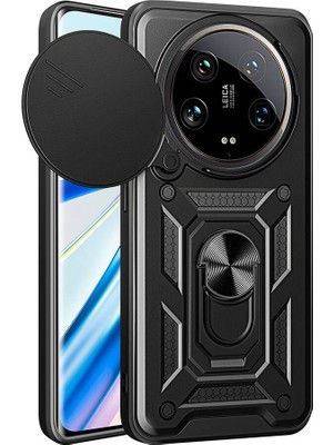 ZORE Xiaomi Mi 14 Ultra Uyumlu Kılıf Magnetik Standlı Kamera Korumalı Zore Sürgülü Vega Kapak