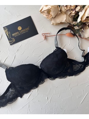 Jasmine Askıları Parlak Taşlı Hafif Destekli Dantelli Soft Cup Ithal Sütyen (B-C Cup)