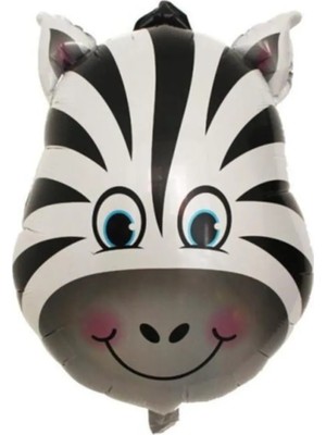 Bkmc Zebra Kafa Folyo Balon Safari Hayvanlar Temalı Parti 55  cm