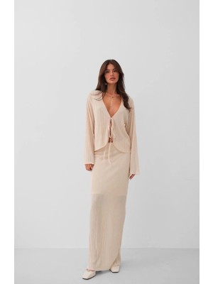 Defy Moda Düşük Bel Maxi Boy Etek