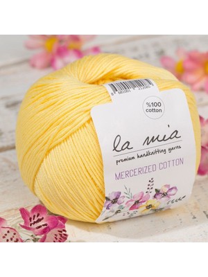 La Mia Mercerized Cotton Sarı El Örgü Ipi - 177 - 33584