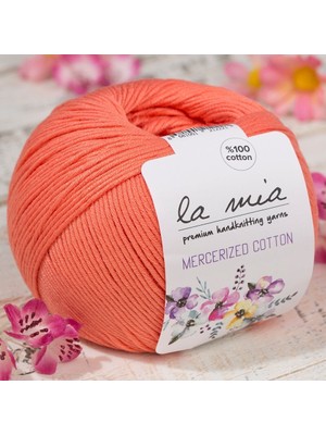 La Mia Mercerized Cotton Turuncu El Örgü Ipi - 13 - 33598