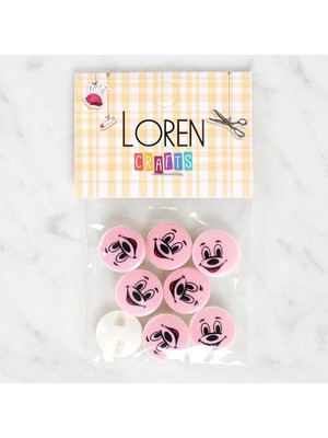 Loren Crafts 8'li Gülen Yüz Düğme - 1035