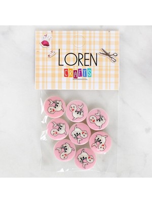 Loren Crafts 8'li Fok Düğme - 1037