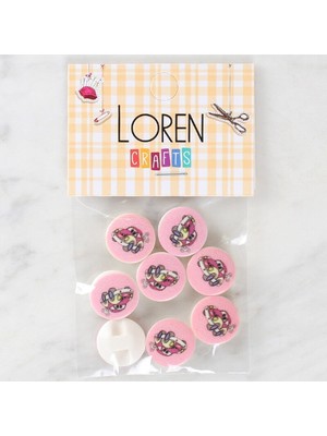 Loren Crafts 8'li Araba Düğme - 1029