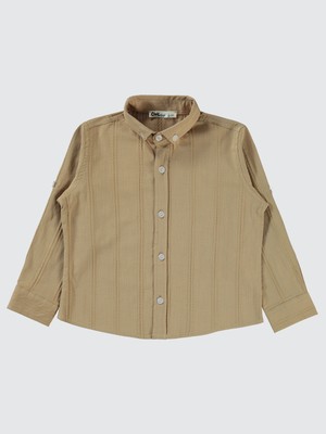 Civil Boys Kahverengi Erkek Çocuk Gömlek 2-5 Yaş Günlük Truvakar Kol Normal Kalıp