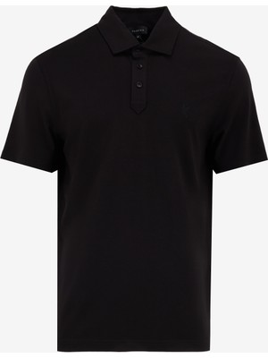 Fabrika Düz Siyah Erkek Polo T-Shirt F5SM-TST 2040