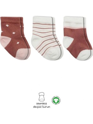 Nessiworld Bistyle 3'lü Penye Kız Soket Çorap BS10112 Pudra