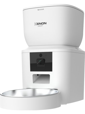 Xenon Smart Akıllı Otomatik Kedi Köpek Mama Kabı FHD Gece Görüş Kameralı Paslanmaz Çelik Kaseli Evcil Hayvan Besleyici X8604