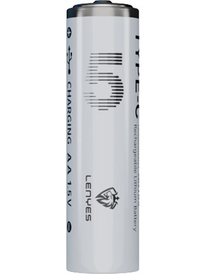 Lenyes AA105 Type-C Şarj Portlu Şarj Edilebilir Aa Lityum-Ion Pil 2800MWH 1.5V 2 Adet