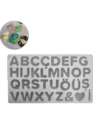Tahtakale Toptancı Epoksi Silikon Kalıp Bubble Büyük Harfler Kalıbı 33 Lü
