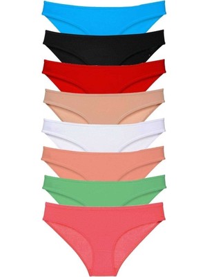 8 Adet Süper Eko Set Likralı Kadın Slip Külot Set 5