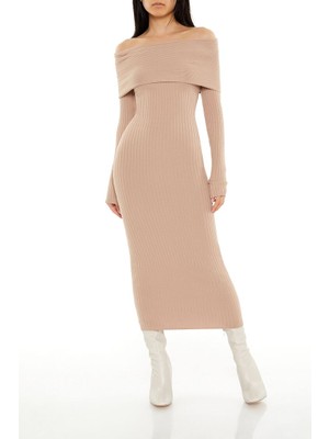 F21 Madonna Yaka Triko Elbise