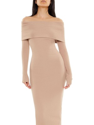 F21 Madonna Yaka Triko Elbise