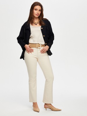 Faik Sönmez Kendinden Yaprak Desen Dokulu Rahat Form Ceket S25CKT013