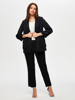 Faik Sönmez Metal Toka Detaylı 3/4 Kol Ceket S25CKT016