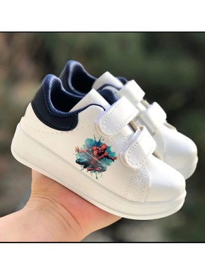 Erkek Çocuk Spor Ayakkabı Spiderman(Örümcek Adam) Basklı Rahat Hafif Esnek  Çocuk Sneaker