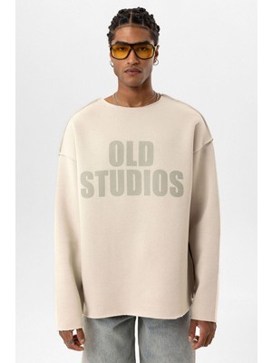 Dikiş Detaylı Overıze Sweatshirt Buz Grisi