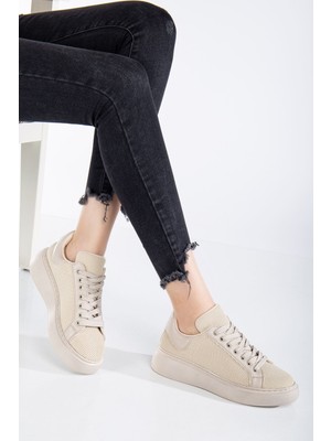 Jose Kadın Bej Triko Spor Ayakkabı