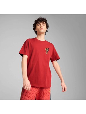 Puma Erkek Kırmızı Puma Wardrobe Ess Graphic Tee Kırmızı Erkek T-Shirt