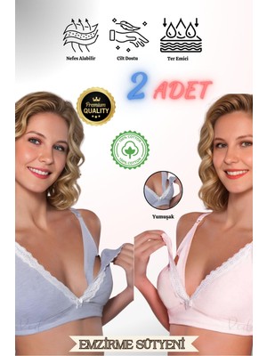 Red İç Giyim Pamuklu Hamile-Lohusa Emzirme Sütyeni-2'li Paket