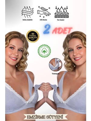 Red İç Giyim Pamuklu Hamile-Lohusa Emzirme Sütyeni-2'li Paket