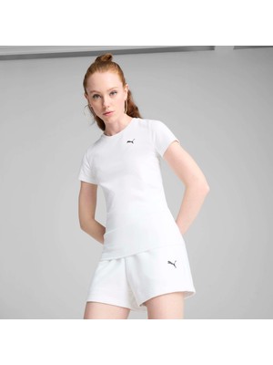 Puma Kadın Beyaz Puma Wardrobe Ess Slim Tee Beyaz Kadın T-Shirt