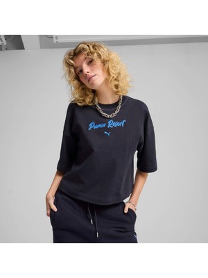 Puma Kadın Lacivert Puma Premıum Ess Graphic Tee Lacivert Kadın T-Shirt
