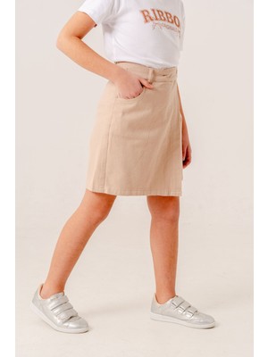 Kız Çocuk Renkli Keten Şort Etek 2876