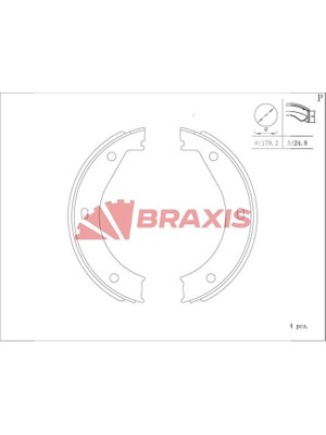 BRAXIS-AC0132 - El Fren Balatası Pabuc Bmw E31 E32 E34 E36 M3 E38
