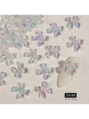 Eşya Dünyası 50 Adet 3D Tekniğinde Kurdela Tırnak Aksesuarları / Nail Art Charm Süsleme Sanatı