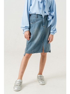 Kız Çocuk Arkası Uzun Kot Etek 2952