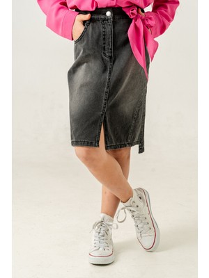 Kız Çocuk Arkası Uzun Kot Etek 2952