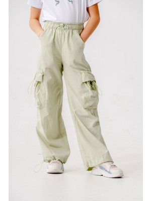 Kız Çocuk  Beli Lastikli Kargo Pantolon 2572