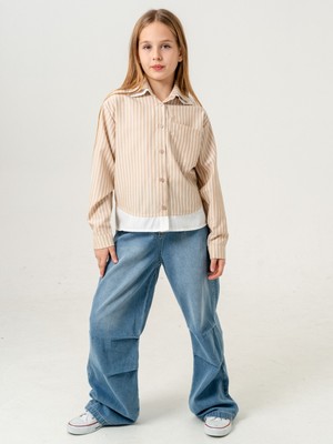 Kız Çocuk Çift Yakalı Gömlek 3152