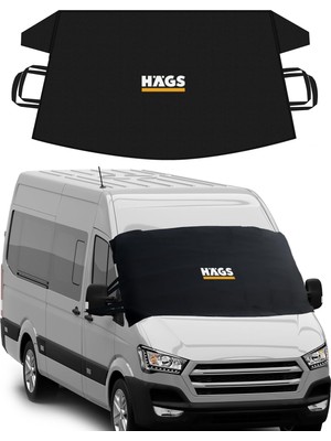 Haegs Buz ve Kar Önleyici Araç Ön Cam Örtüsü Brandası / Oto Ön Cam Koruyucu 198X114CM) Xxl Siyah