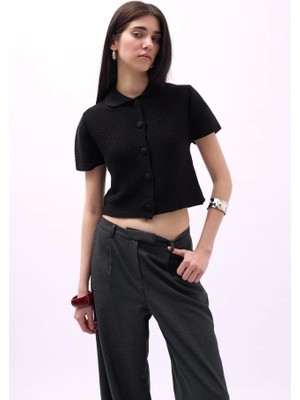Defy Moda Bebe Yaka Düğmeli Bluz
