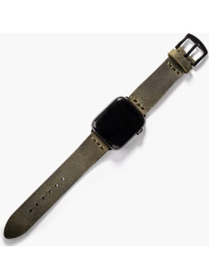 Tek Katlı Deri Apple Watch Kayışı - Yeşil